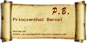 Princzenthal Bercel névjegykártya